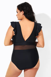 Maillot de bain une pièce col en V