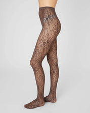 collants résille marron