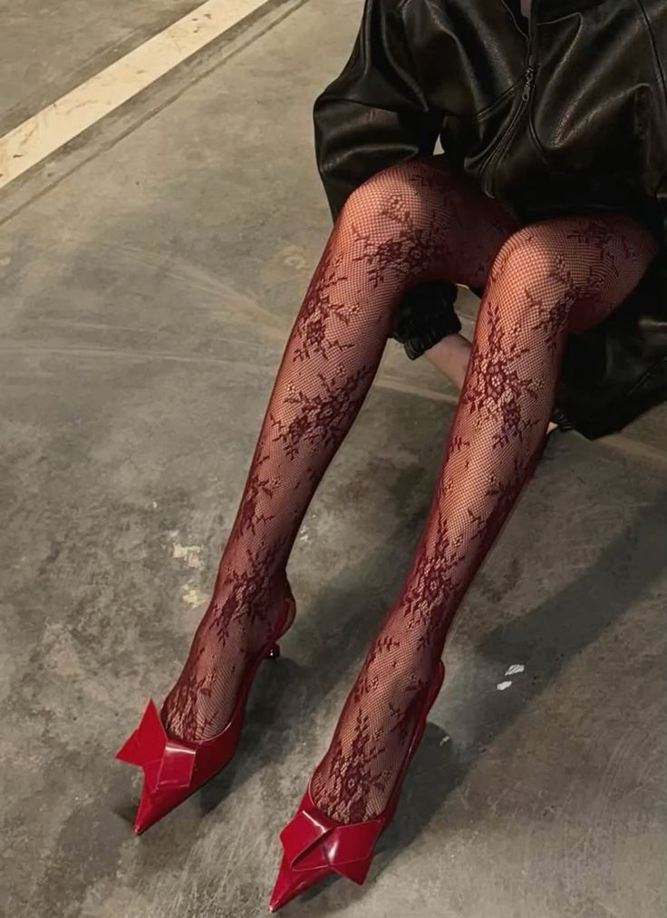 collants résille rouge velvet