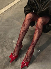 collants résille rouge velvet