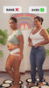 Comparatif sans body gainant et avec.