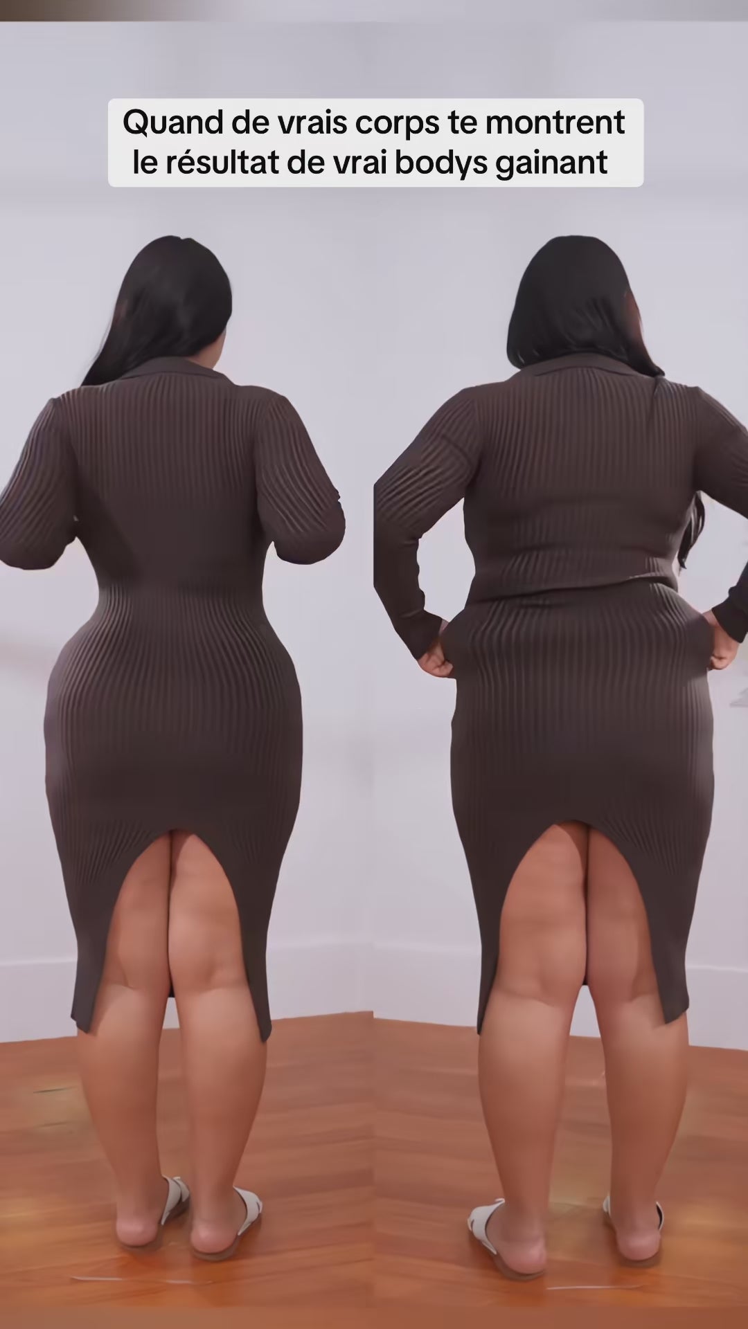 video avec et sans body gainant