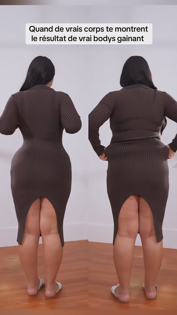 video avec et sans body gainant